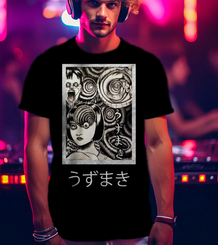 Uzumaki Japanese Horror Manga Art  Spirals T-Shirt