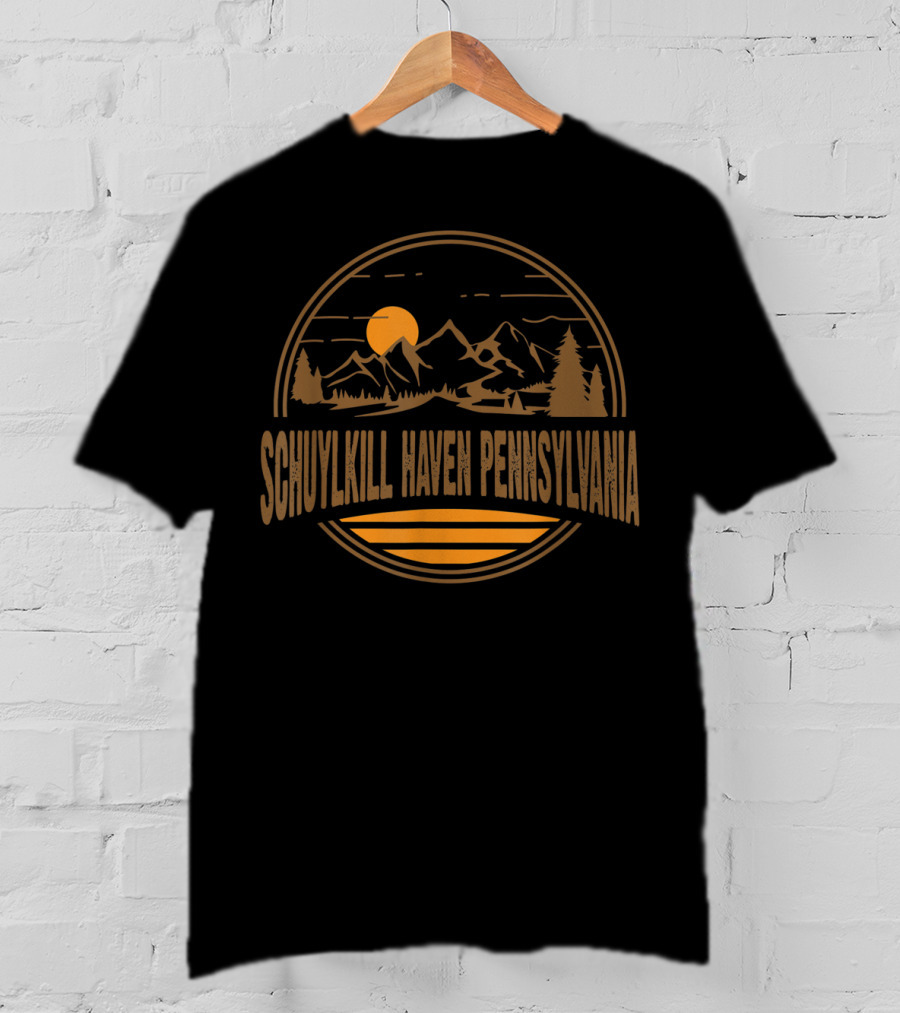 Schuylkill Haven Pennsylvania Vintage Mountain Sunset Scene T-Shirt