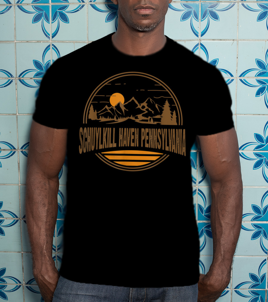 Schuylkill Haven Pennsylvania Vintage Mountain Sunset Scene T-Shirt