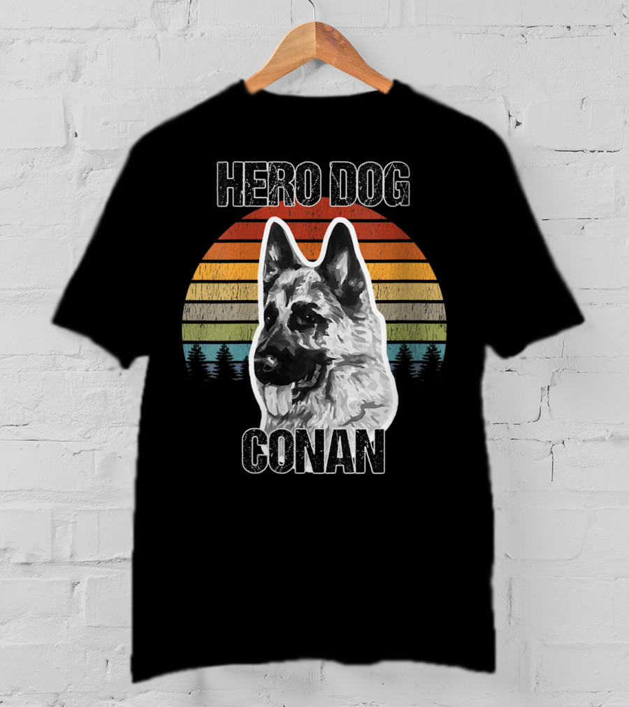 Hero Dog Conan Vintage Style Sunset Stripes T-Shirt