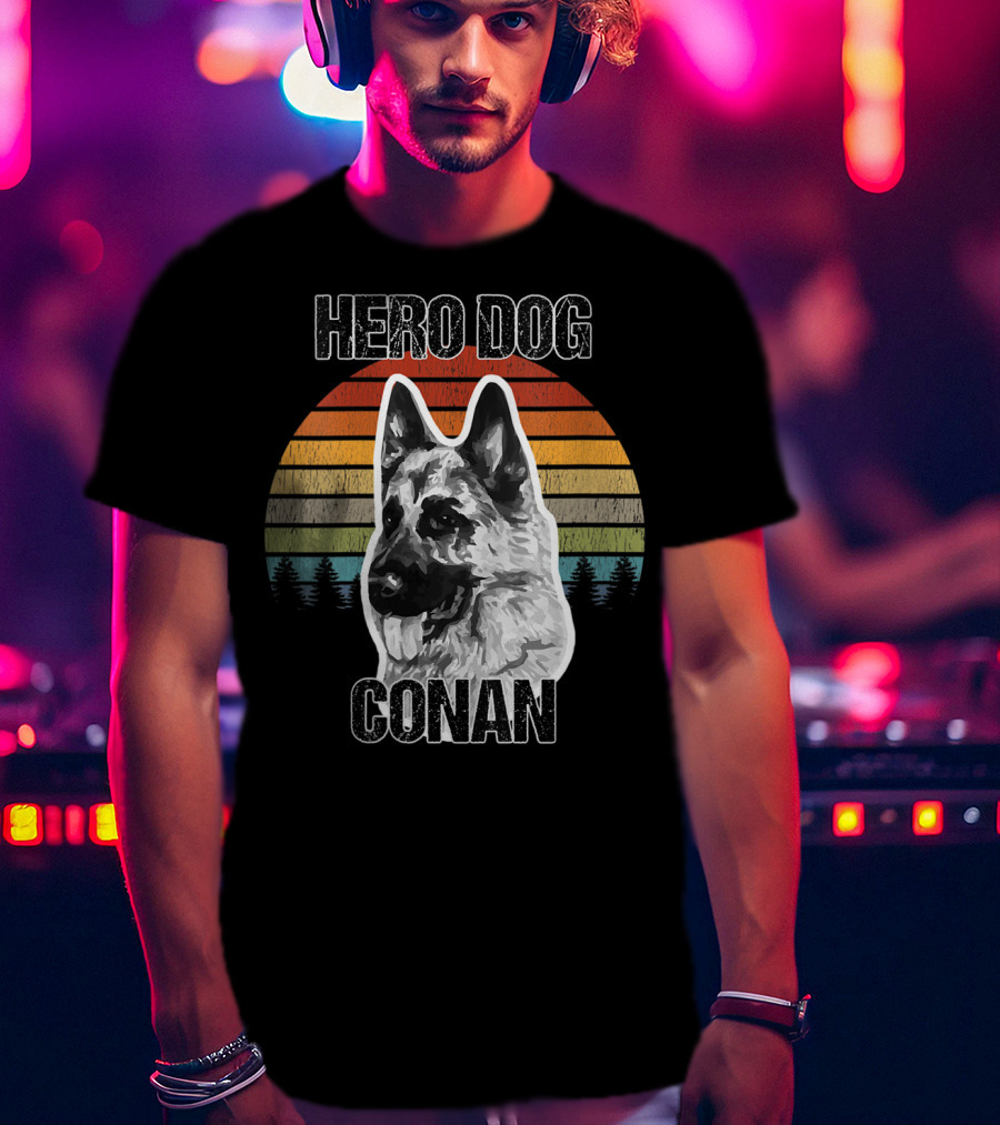 Hero Dog Conan Vintage Style Sunset Stripes T-Shirt