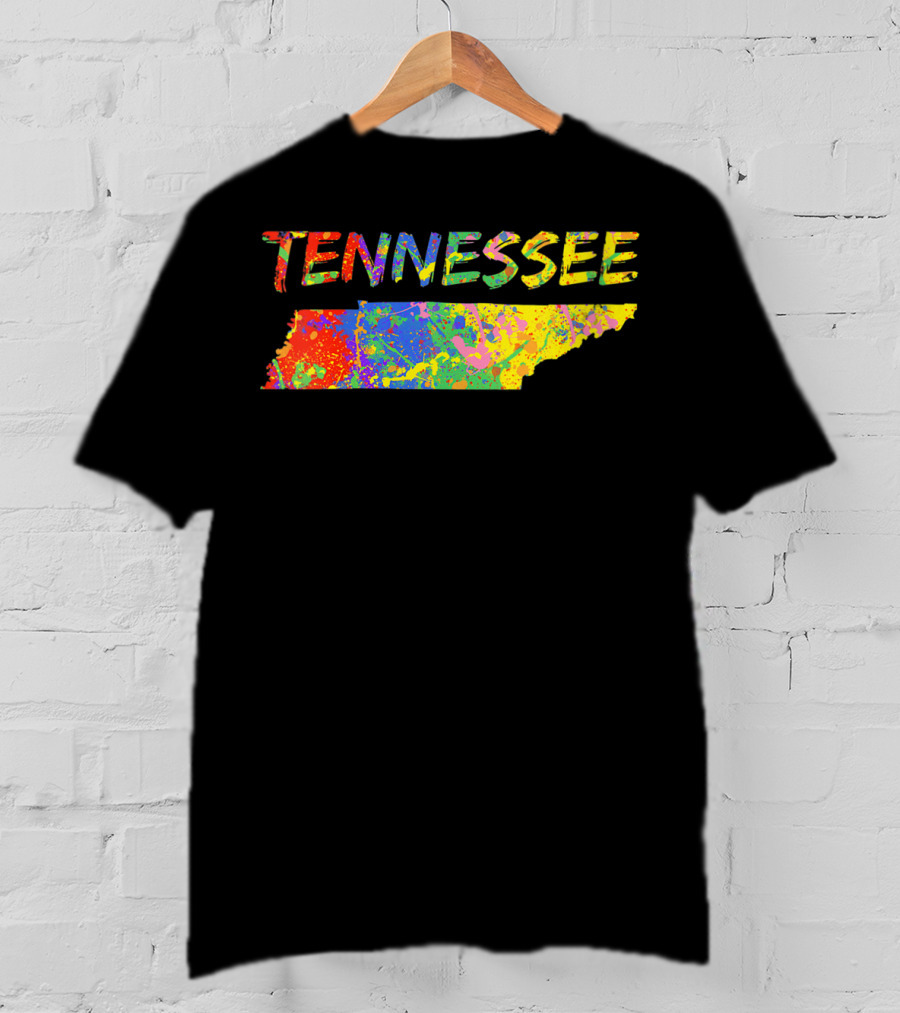 Tennessee Colorful State Outline Brush Stroke T-Shirt