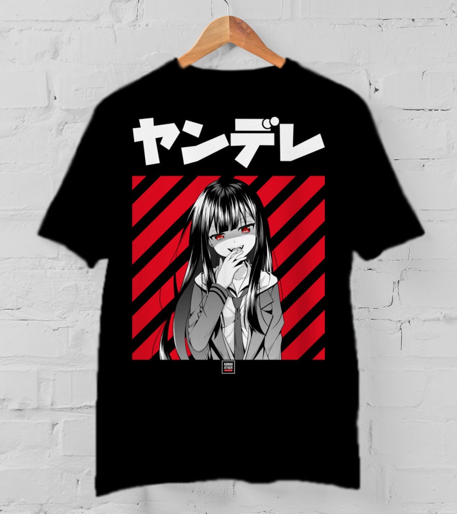 Yandere Japanese Anime Red Eyes Dark Hair Manga T-Shirt