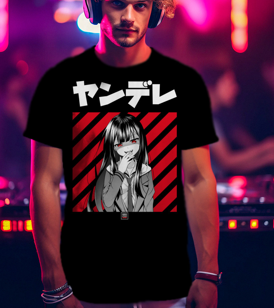Yandere Japanese Anime Red Eyes Dark Hair Manga T-Shirt