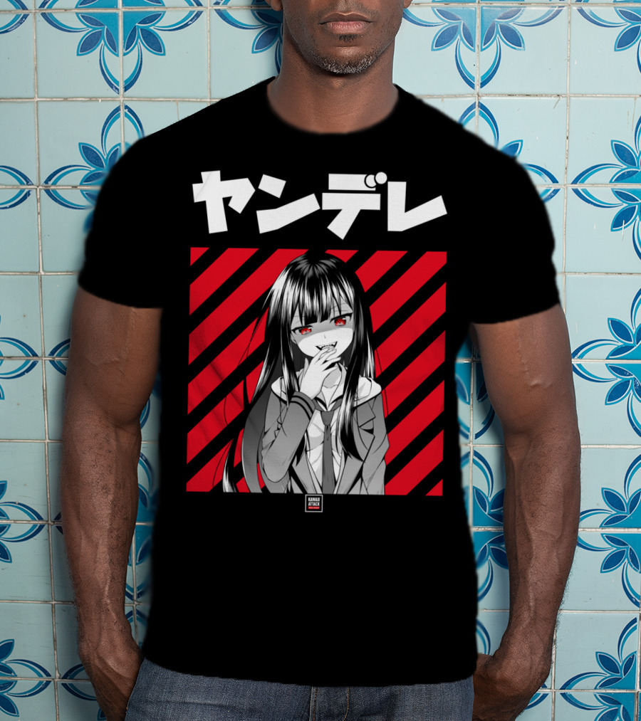 Yandere Japanese Anime Red Eyes Dark Hair Manga T-Shirt