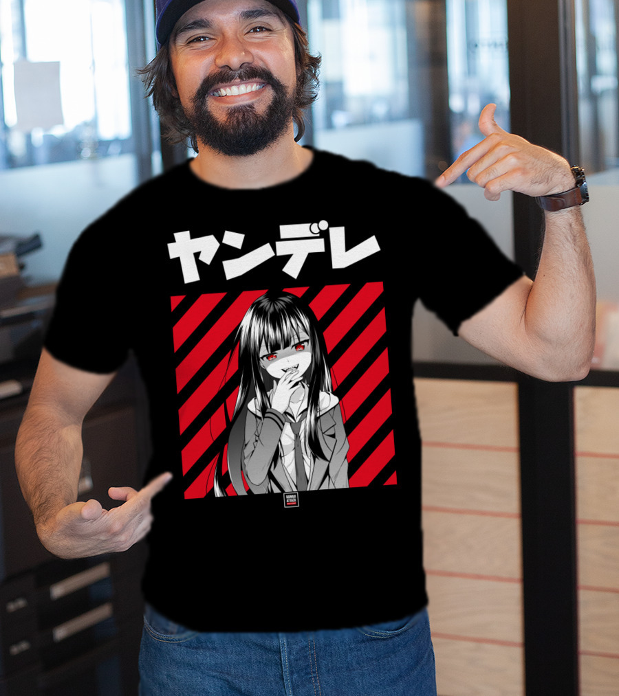 Yandere Japanese Anime Red Eyes Dark Hair Manga T-Shirt