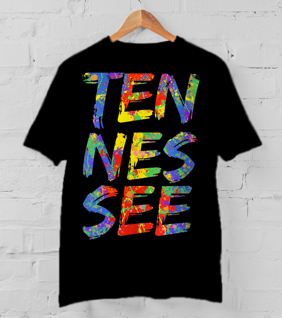 Tennessee Colorful Rainbow Splatter Tn T-Shirt