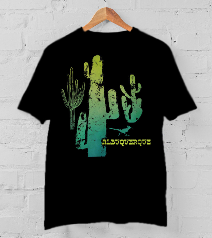 Albuquerque New Mexico Desert Cactus And Roadrunner T-Shirt