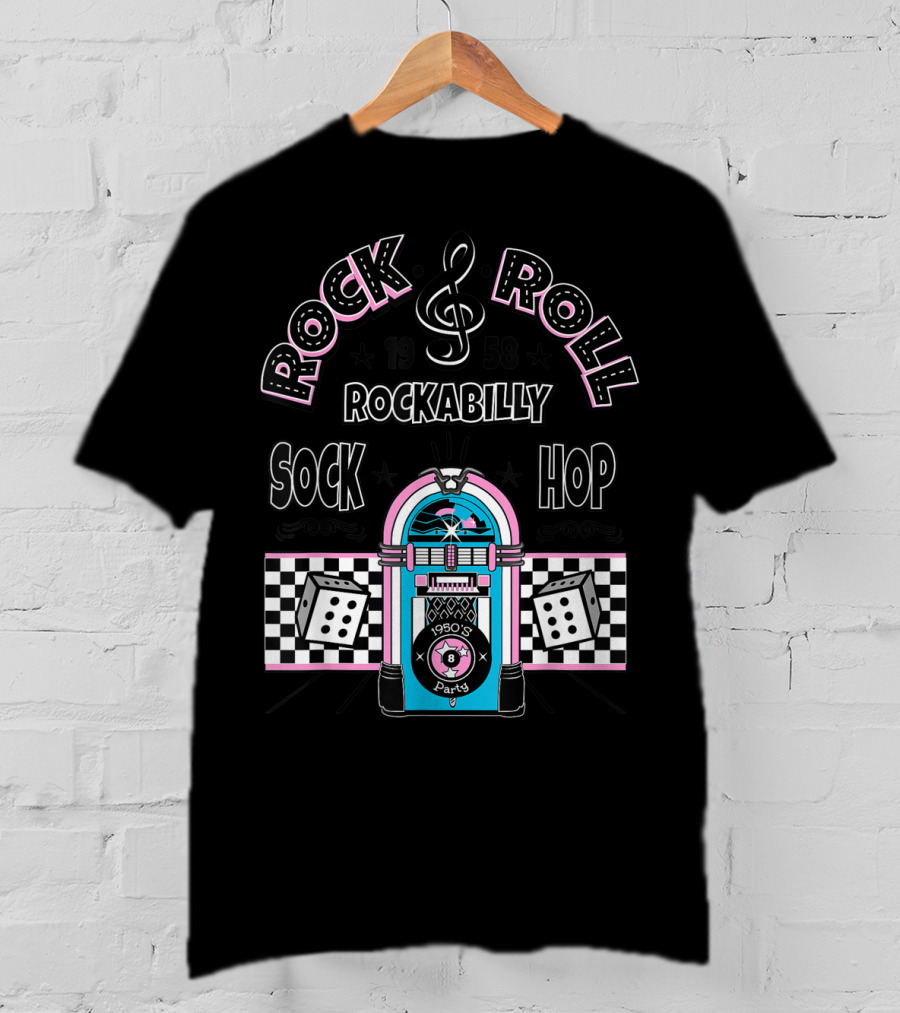 Rock And Roll Rockabilly 1958 Sock Hop Party Jukebox T-Shirt
