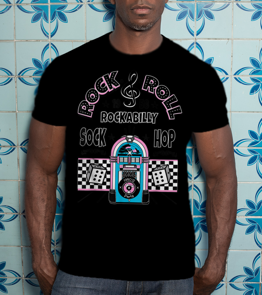 Rock And Roll Rockabilly 1958 Sock Hop Party Jukebox T-Shirt