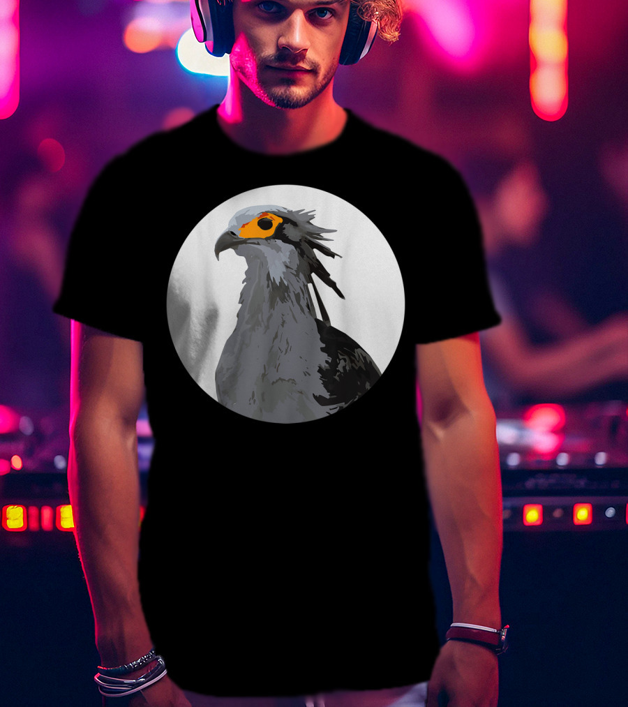 African Secretary Bird Sagittarius Circle T-Shirt