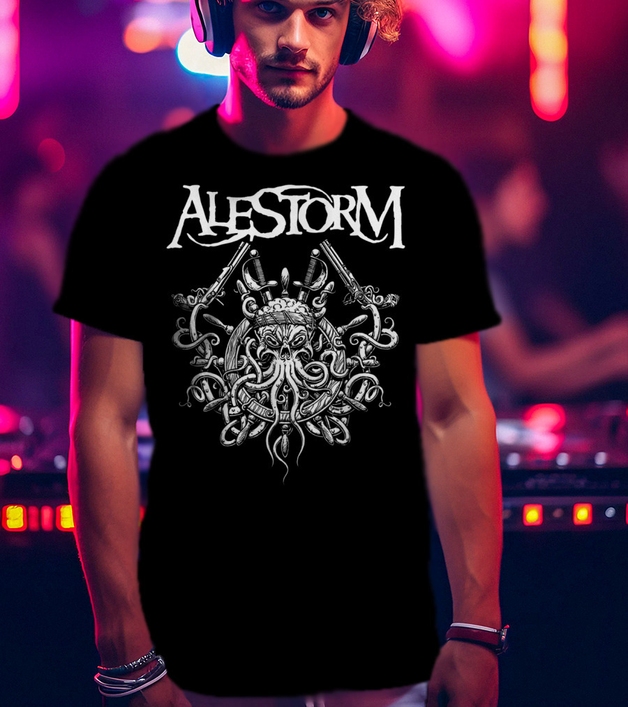 ALESTORM Pirate Kraken Crossed Guns And Swords T-Shirt