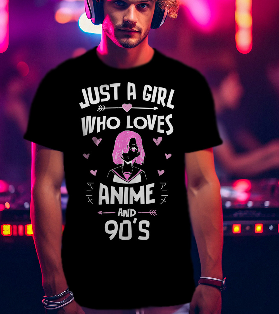 Just A Girl Who Loves Anime And 90's Anime Aesthetic T-Shirt