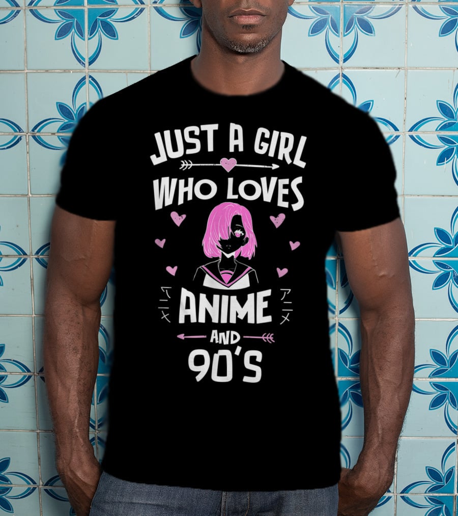 Just A Girl Who Loves Anime And 90's Anime Aesthetic T-Shirt