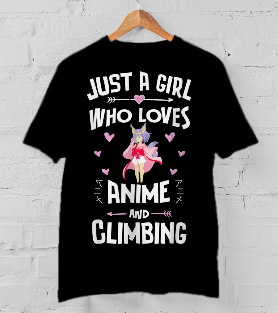 Just A Girl Who Loves Anime And Climbing T-Shirt