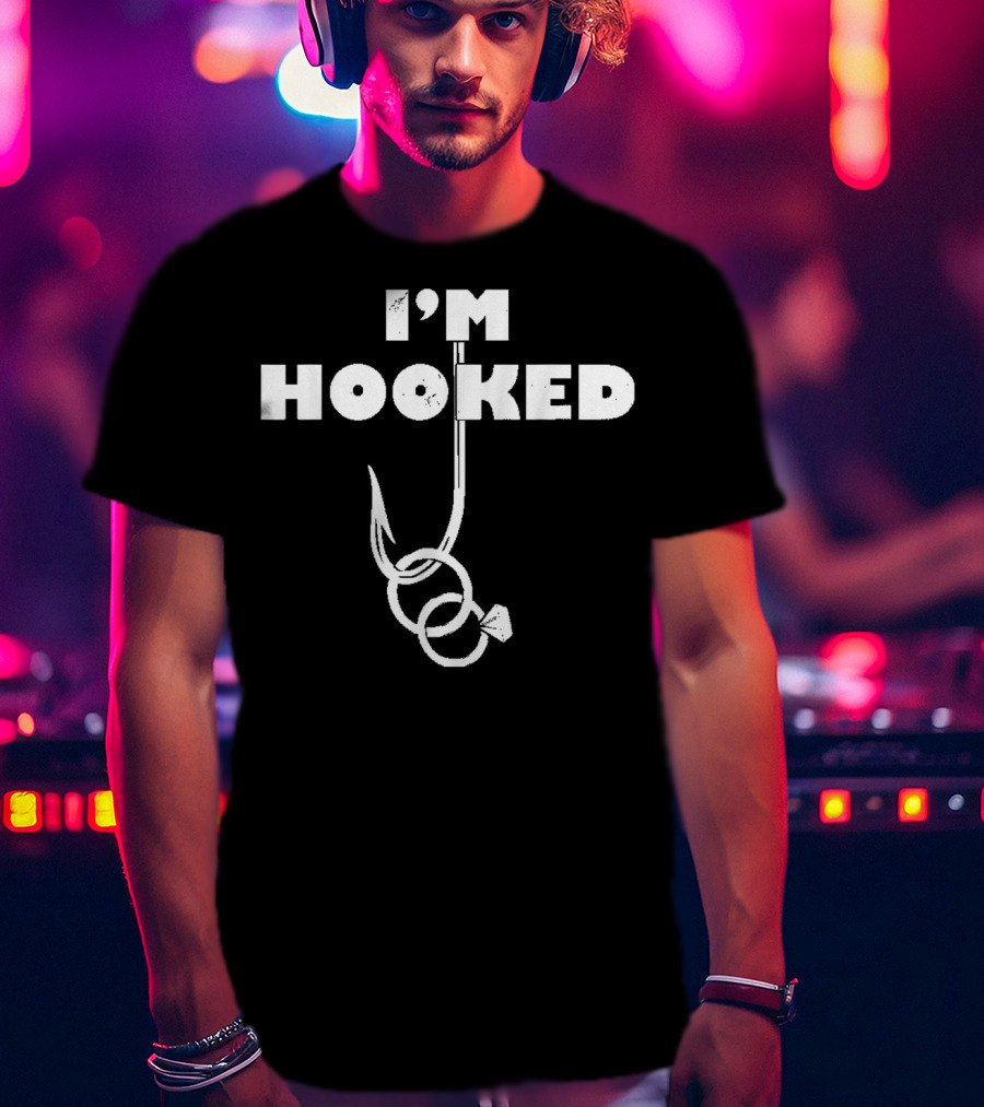 I'm Hooked Bachelor Party Funny Groom Fishing T-Shirt