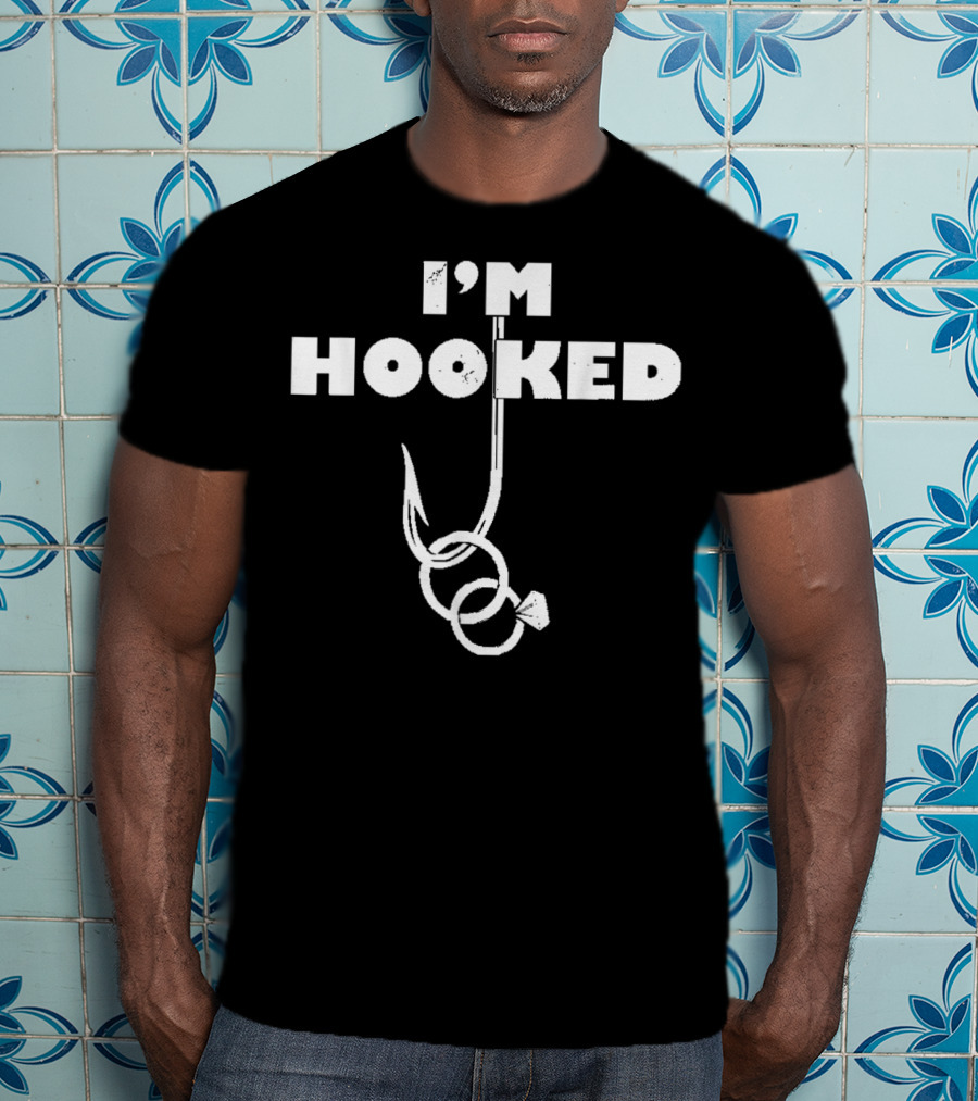 I'm Hooked Bachelor Party Funny Groom Fishing T-Shirt
