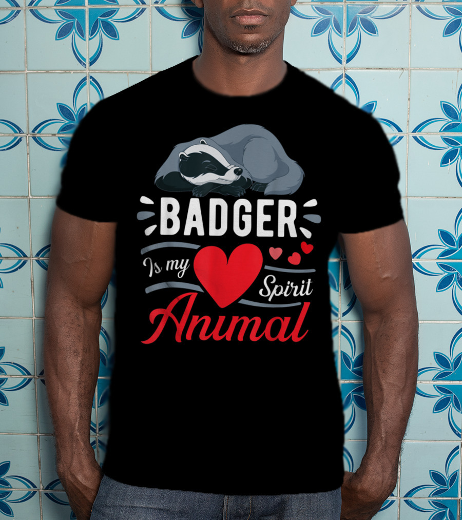 Badger Is My Love Spirit Animal Cute Badger Sleeping T-Shirt