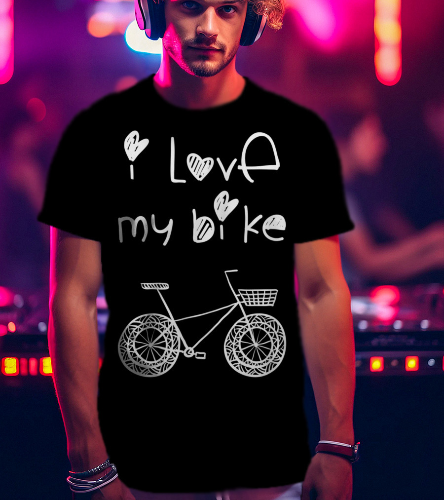 I Love My Bike Vintage Bicycle Biking T-Shirt