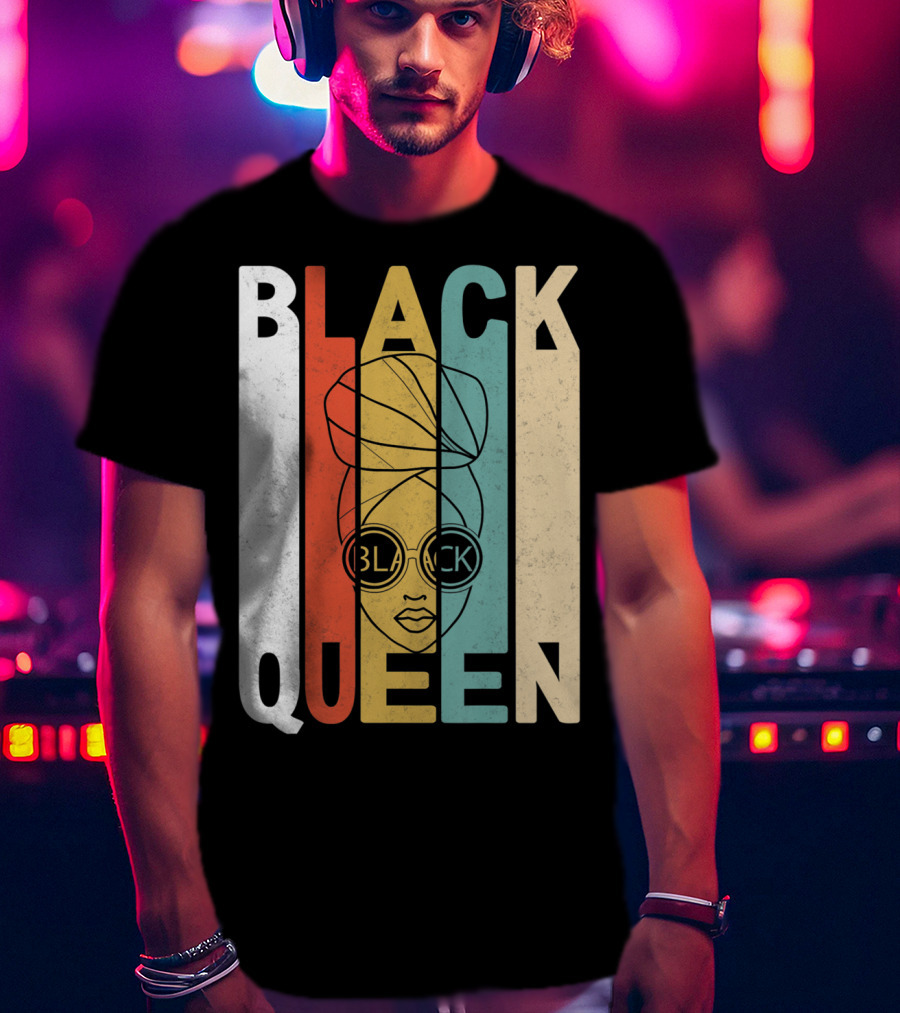 BLACK QUEEN Afro Headwrap Sunglasses T-Shirt