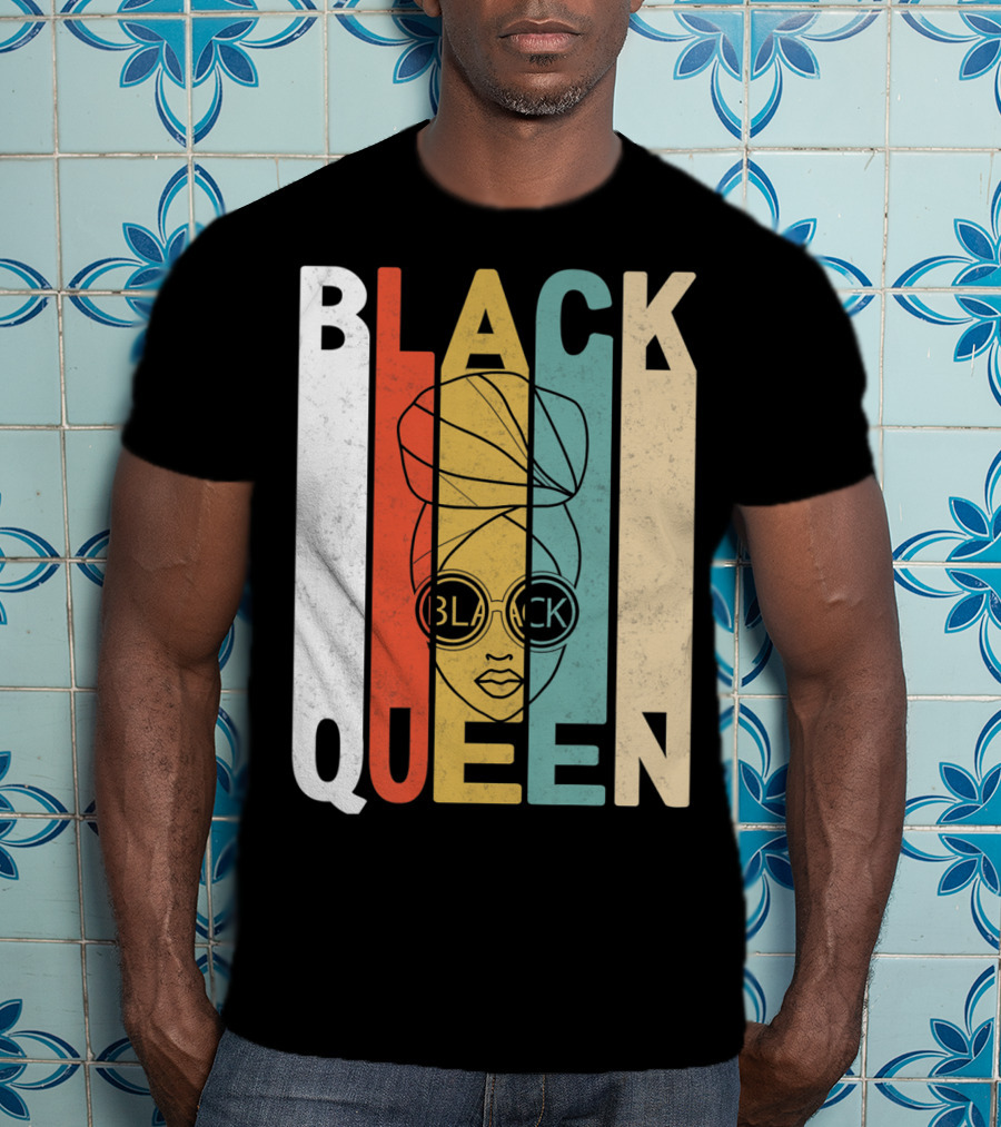 BLACK QUEEN Afro Headwrap Sunglasses T-Shirt