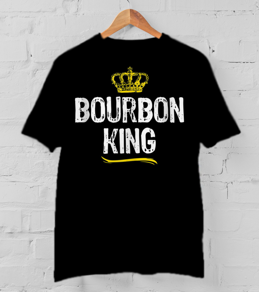 BOURBON KING Crown Drinking Funny Cool T-Shirt