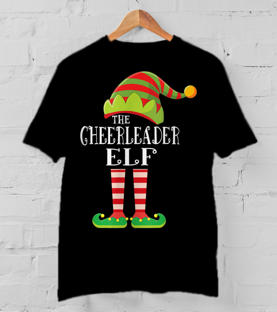 The Cheerleader Elf Matching Family Group Festive Holiday T-Shirt