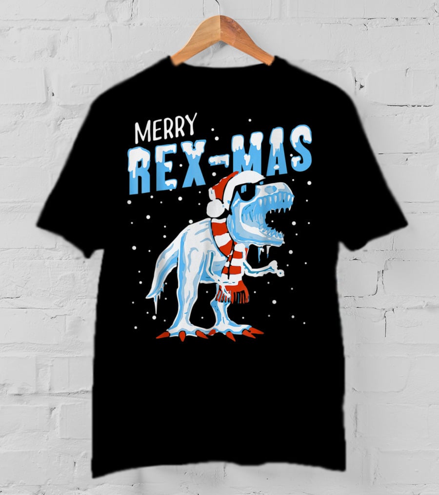 Merry Rexmas Santa Dinosaur Christmas T-Shirt