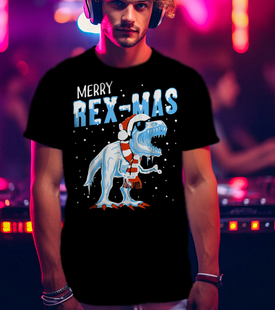 Merry Rexmas Santa Dinosaur Christmas T-Shirt