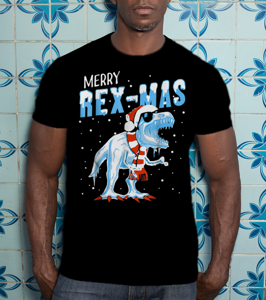 Merry Rexmas Santa Dinosaur Christmas T-Shirt
