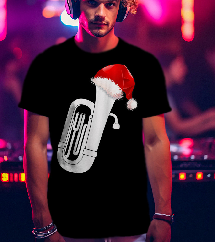 Christmas Tuba Santa Band Players Festive Holiday Instrument T-Shirt