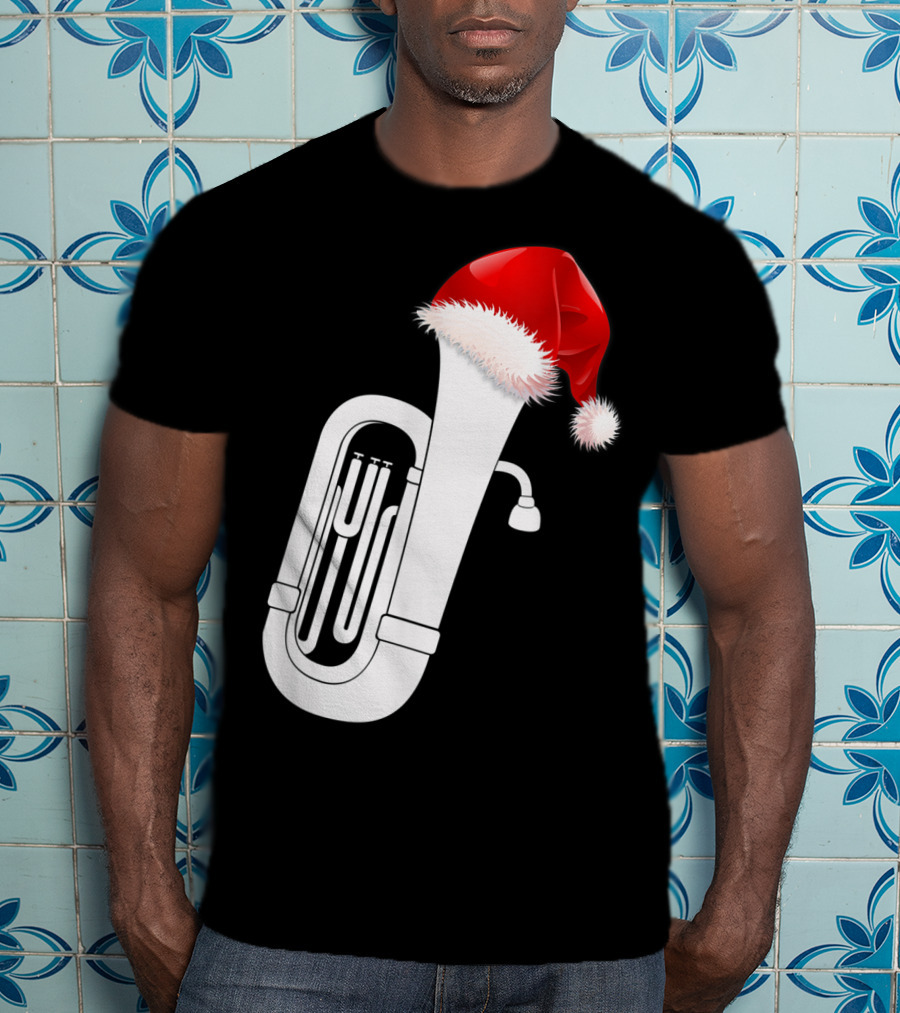Christmas Tuba Santa Band Players Festive Holiday Instrument T-Shirt