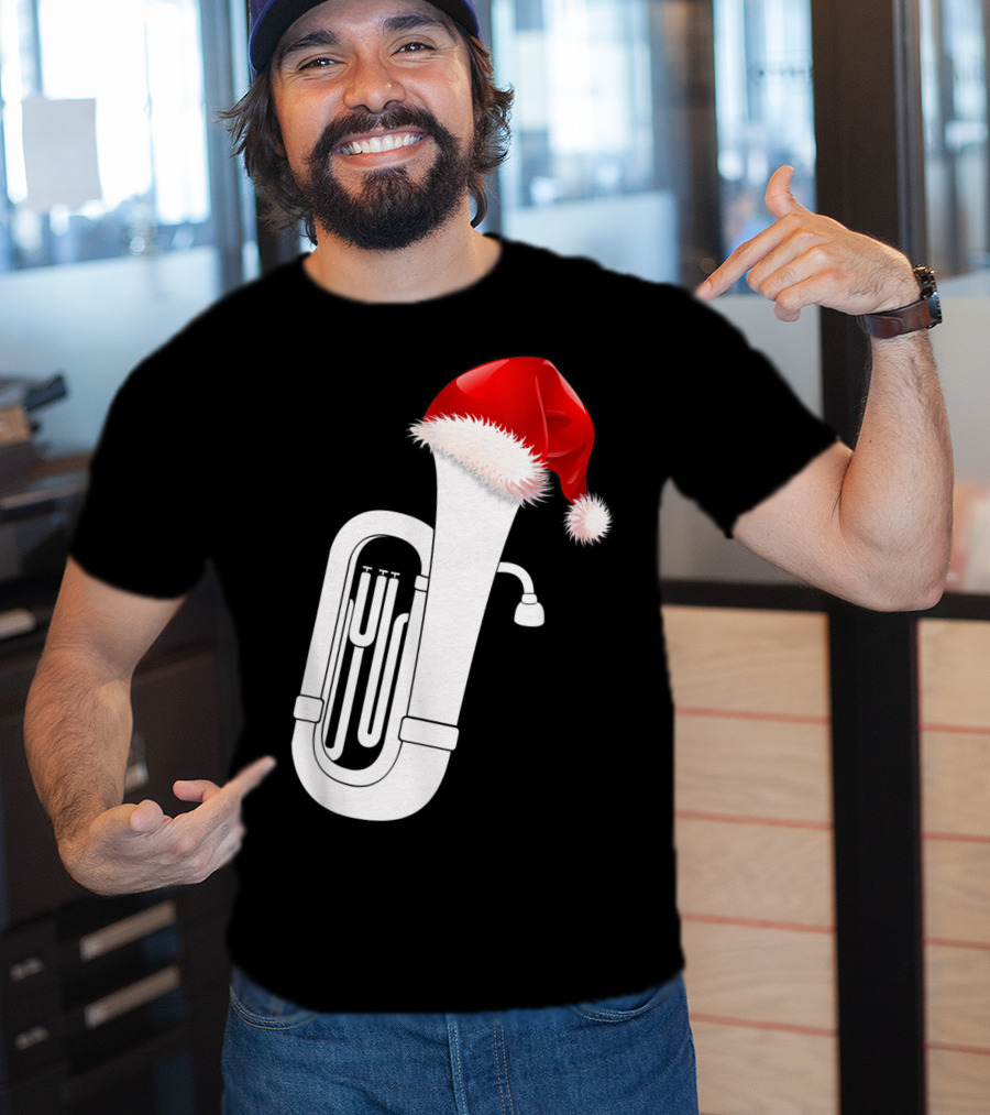Christmas Tuba Santa Band Players Festive Holiday Instrument T-Shirt