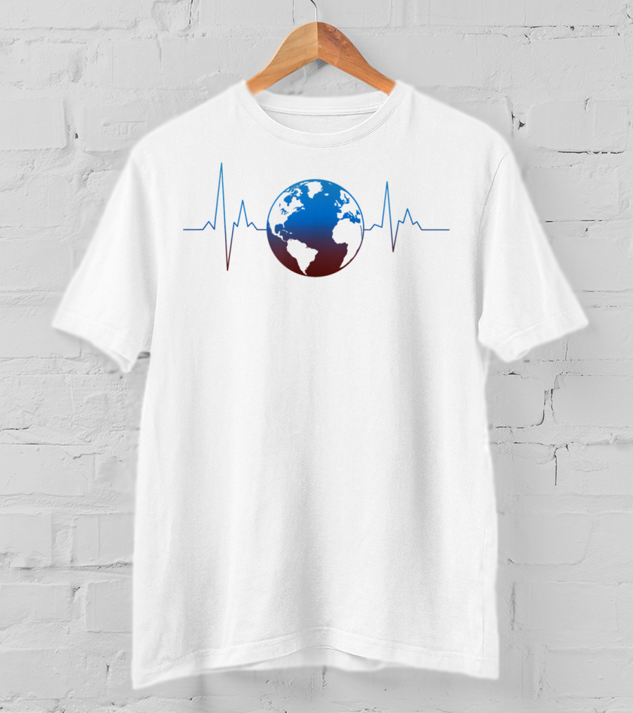 Climate Change Earth Heartbeat Monitor T-Shirt