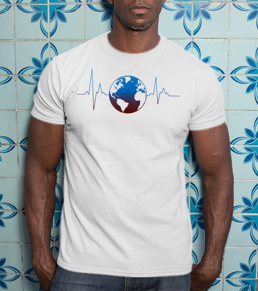Climate Change Earth Heartbeat Monitor T-Shirt