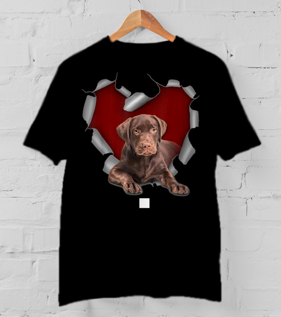Cute Torn Heart Labrador Retriever Dog T-Shirt