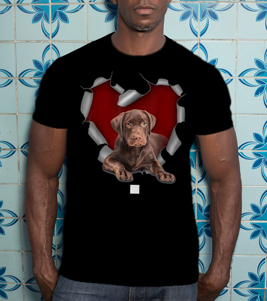 Cute Torn Heart Labrador Retriever Dog T-Shirt