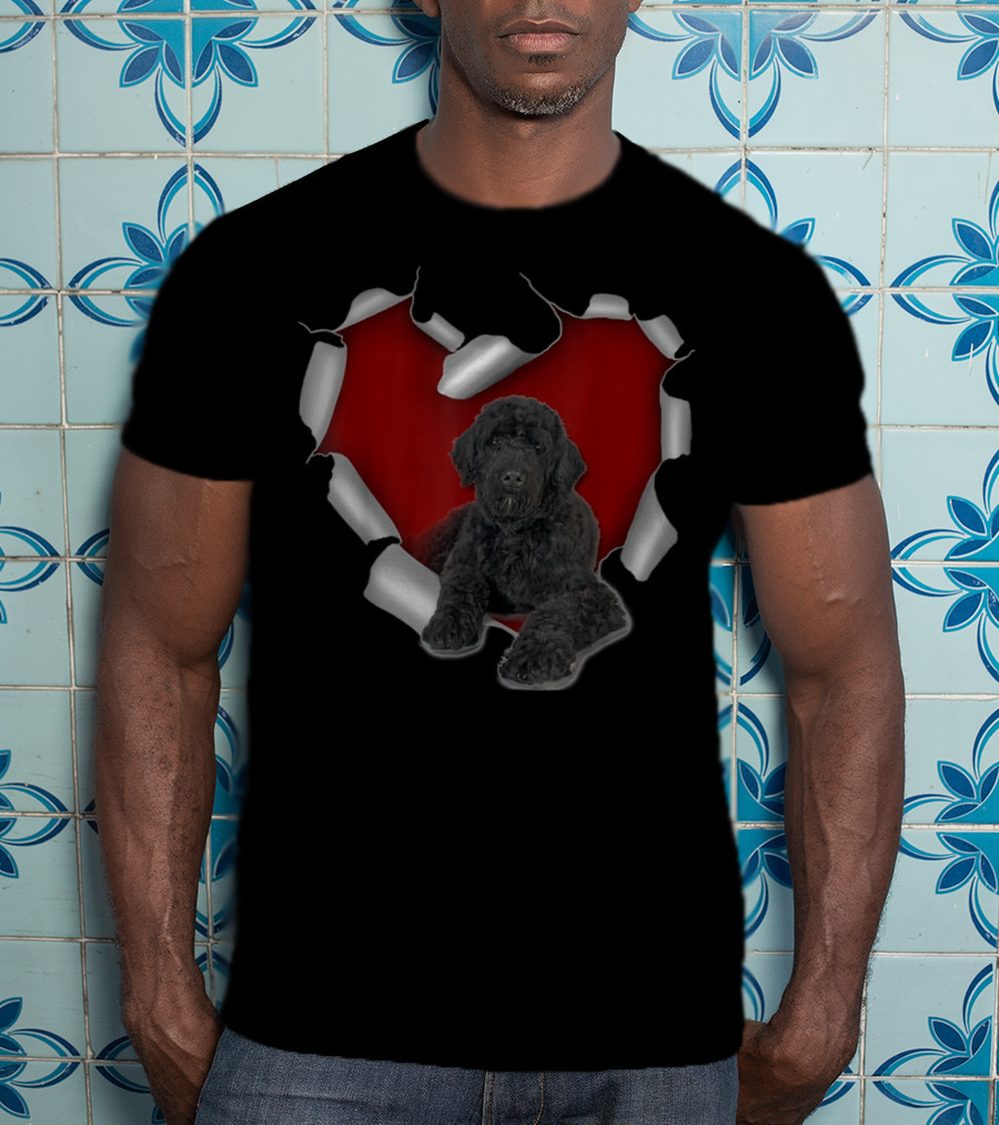 Portuguese Water Dog Torn Heart T-Shirt