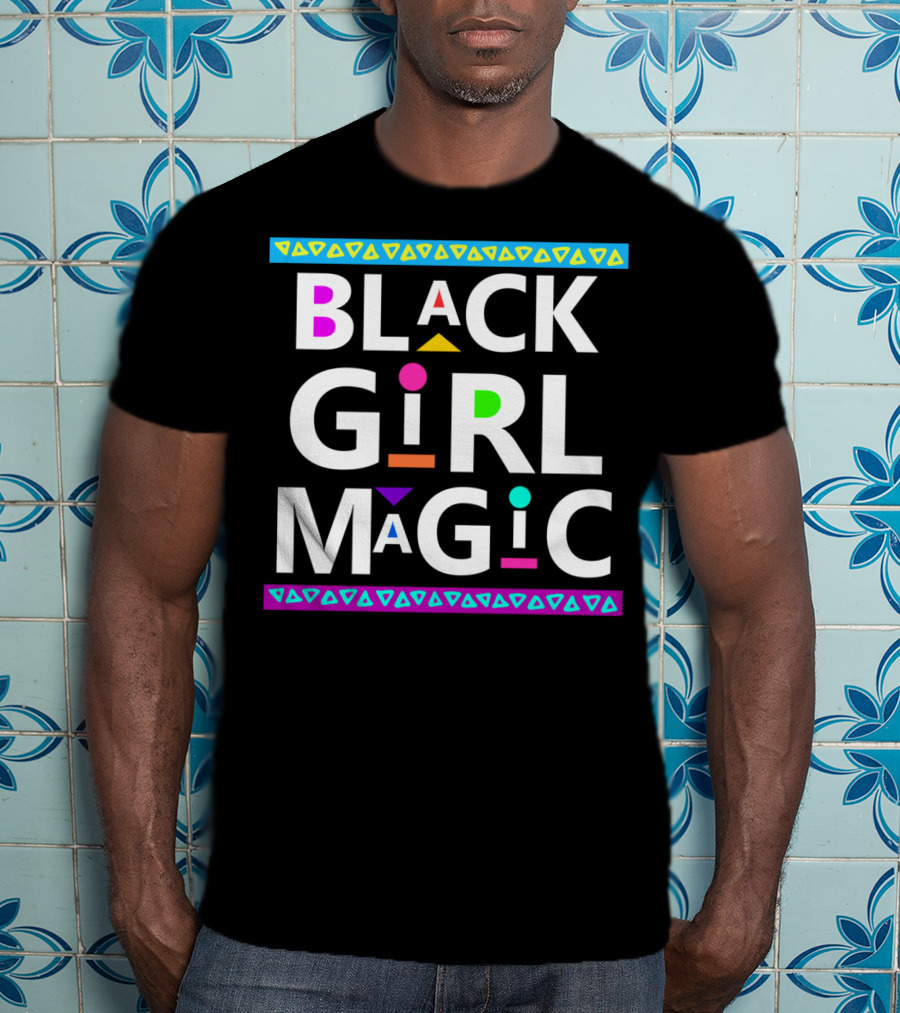Black Girl Magic Dashiki Style With Colorful Accents T-Shirt