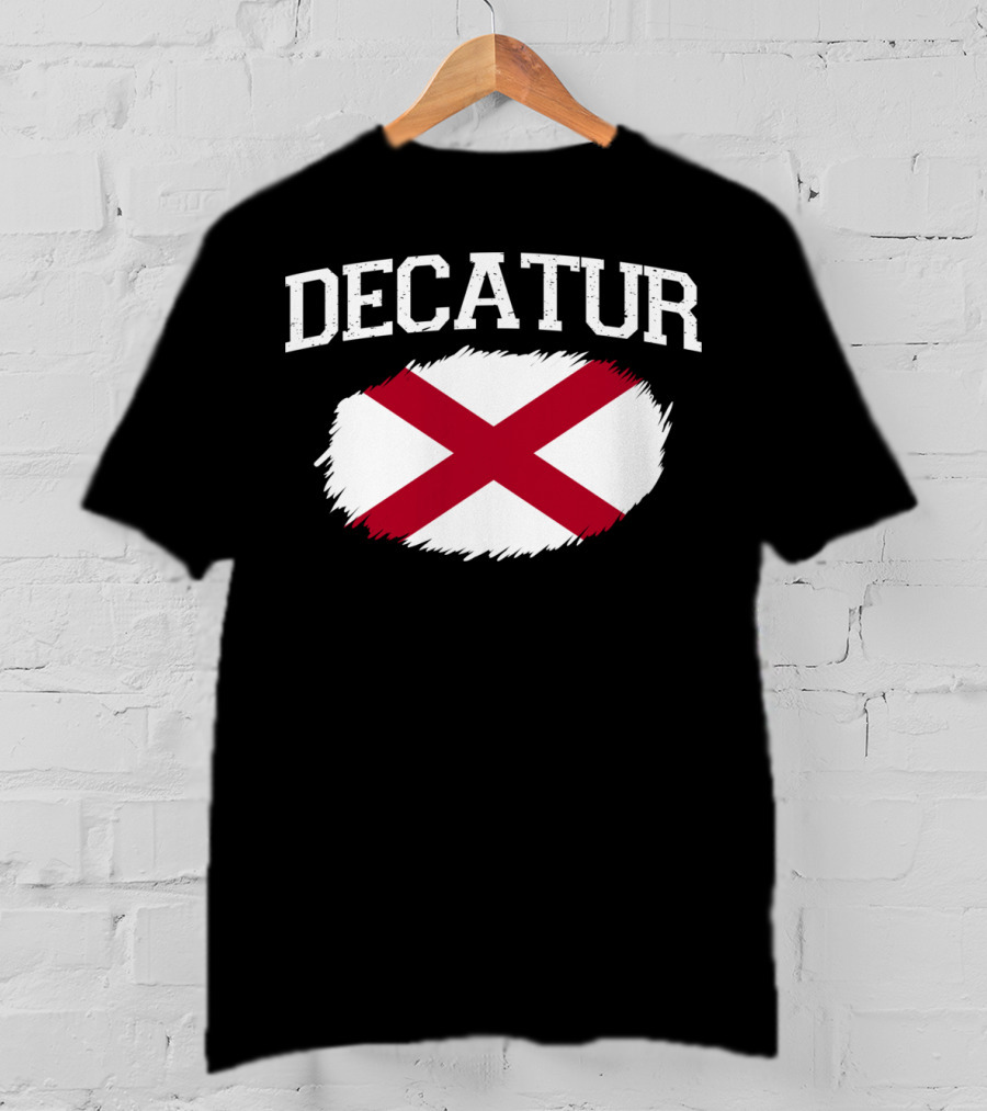 Decatur Alabama Vintage USA Flag Sports T-Shirt