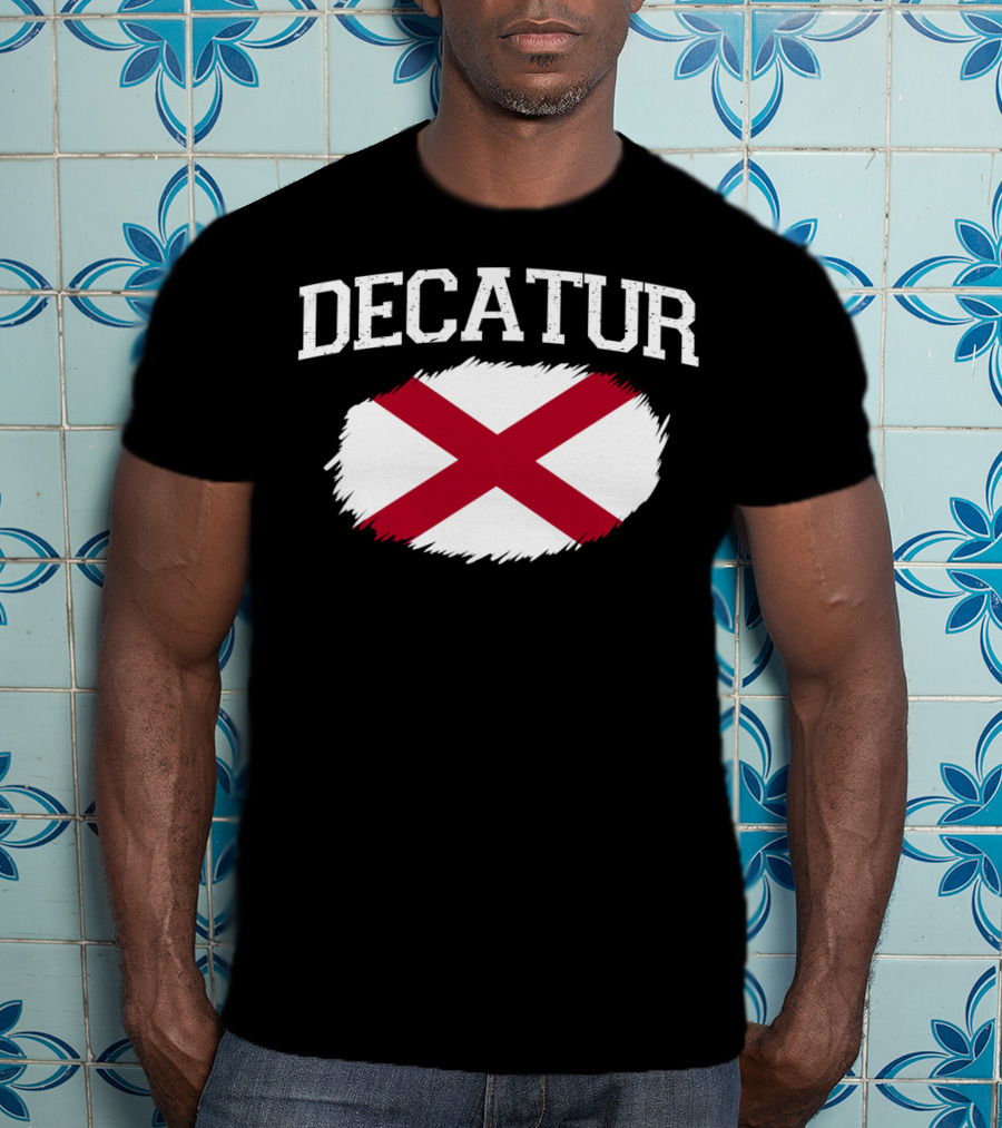 Decatur Alabama Vintage USA Flag Sports T-Shirt
