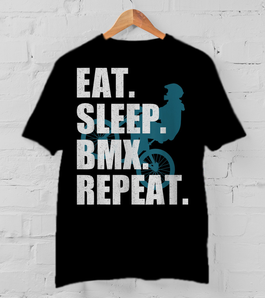 Eat Sleep BMX Repeat Funny Vintage BMX Rider T-Shirt