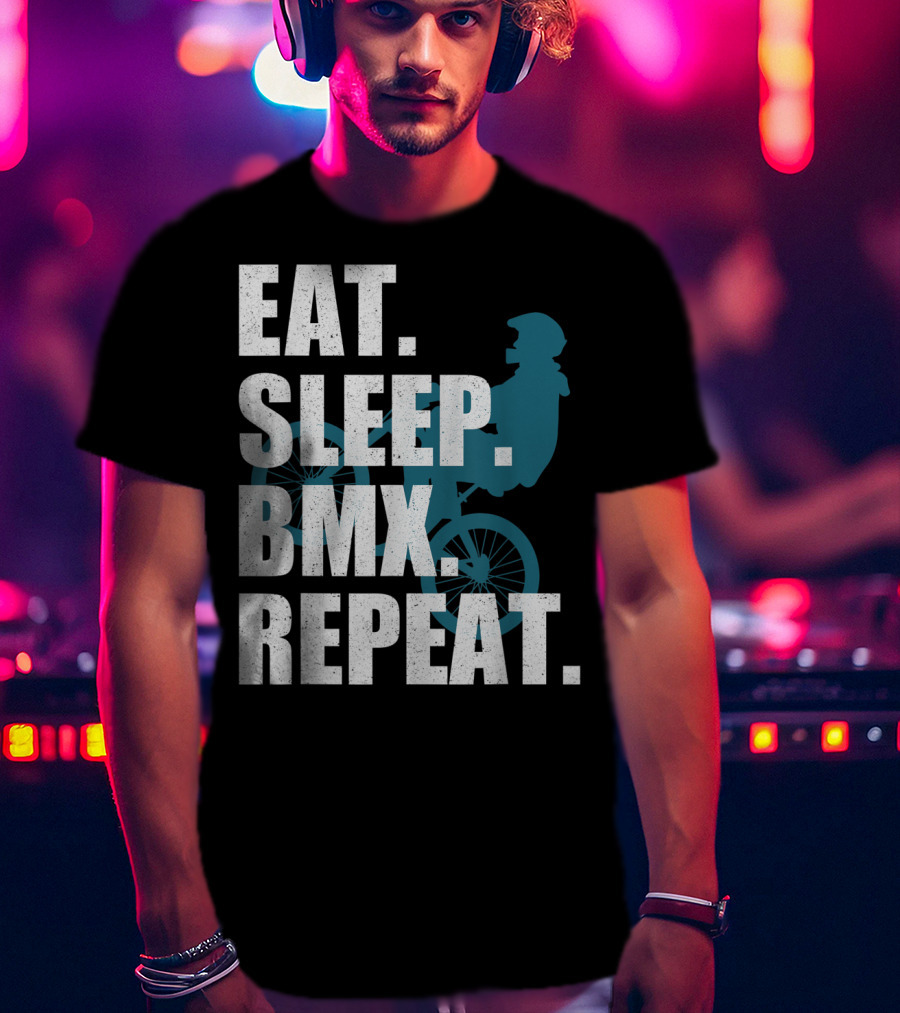 Eat Sleep BMX Repeat Funny Vintage BMX Rider T-Shirt