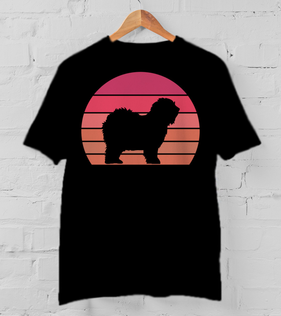 English Sheepdog Cool Vintage Sunset T-Shirt