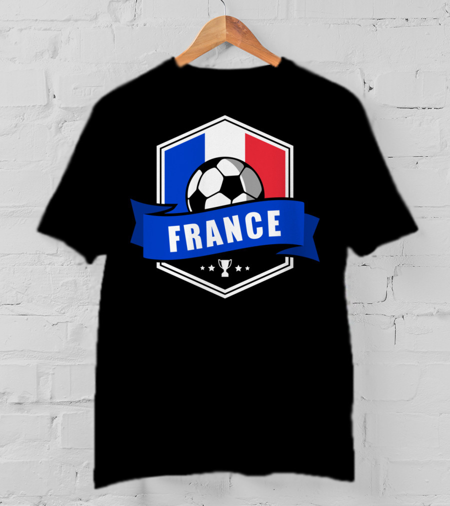 France Soccer French Team Ball Flag Trophy Fan T-Shirt