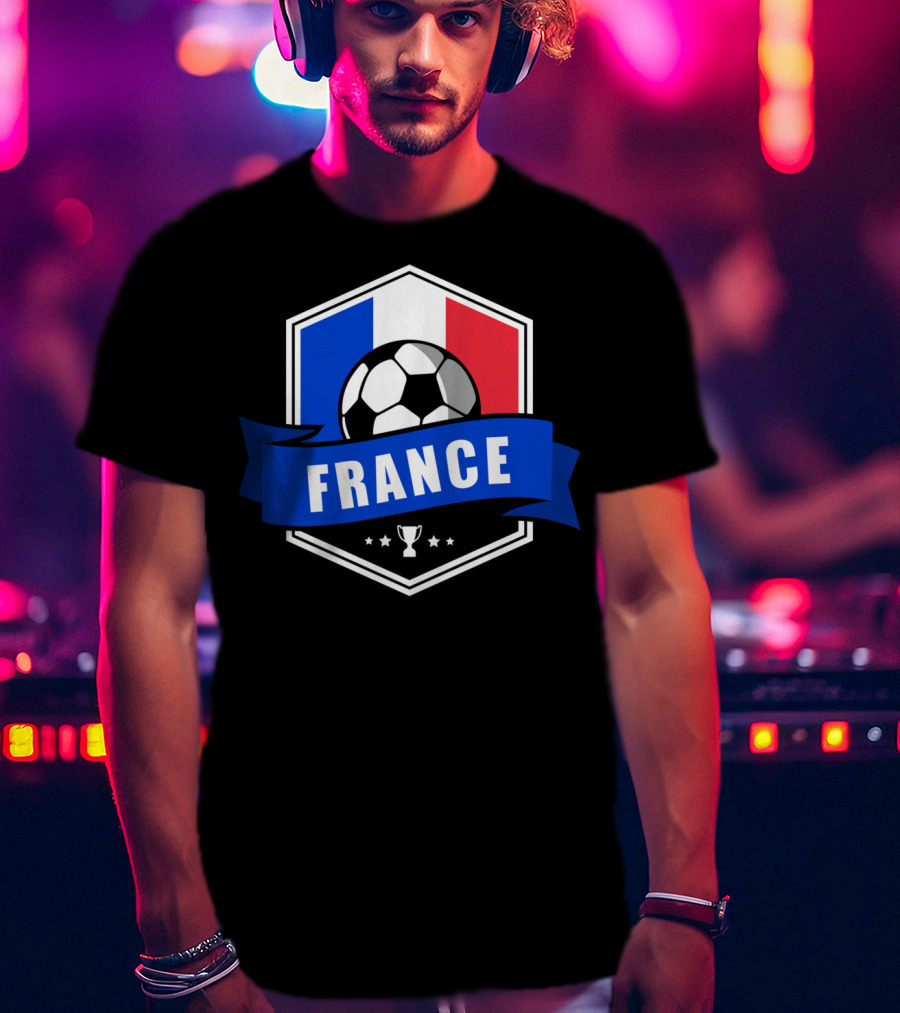 France Soccer French Team Ball Flag Trophy Fan T-Shirt