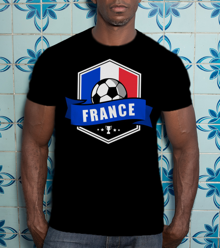 France Soccer French Team Ball Flag Trophy Fan T-Shirt