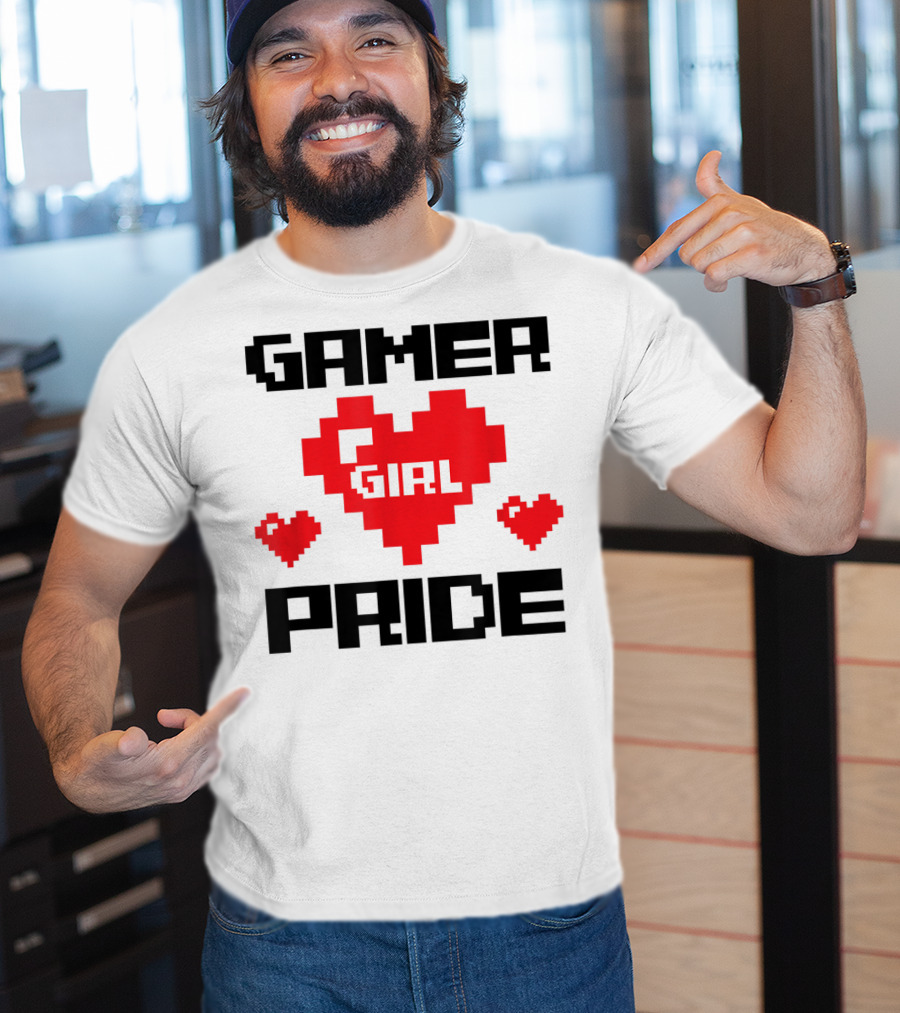 Gamer Girl Pride Pixel Heart Cute Female Gaming T-Shirt