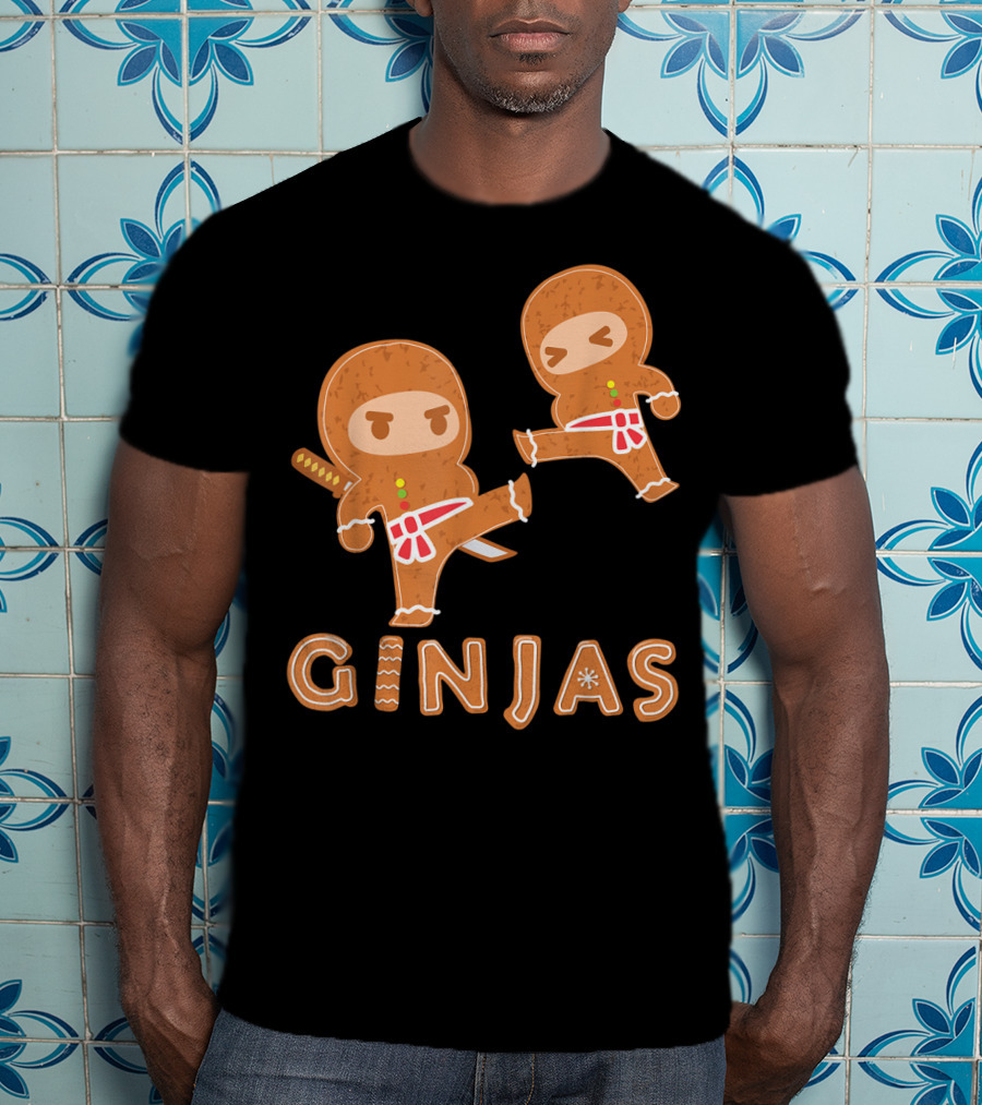 Ginjas Gingerbread Ninjas Fun Cookie Martial Arts Characters T-Shirt