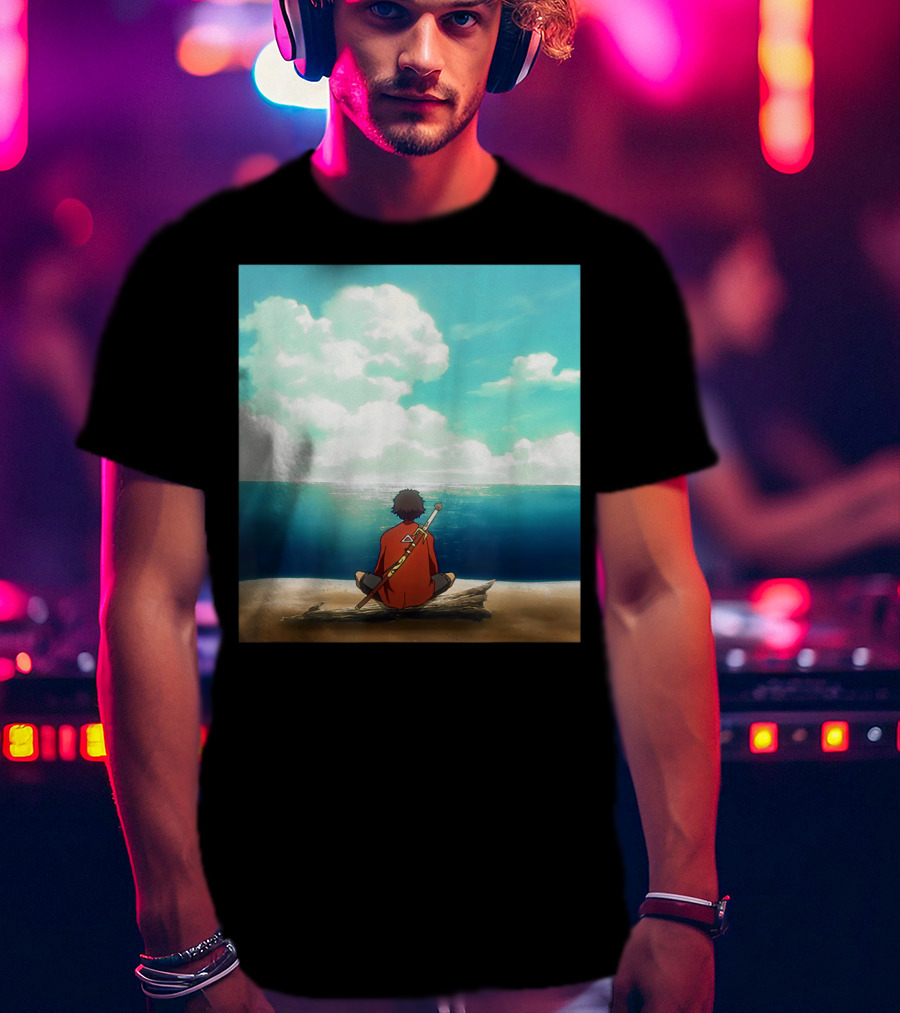 Samurai Champloo Reflective Ocean Scene T-Shirt